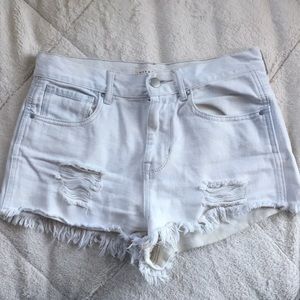 Off white high rise shorts